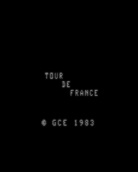 Tour De France title screen for Vectrex